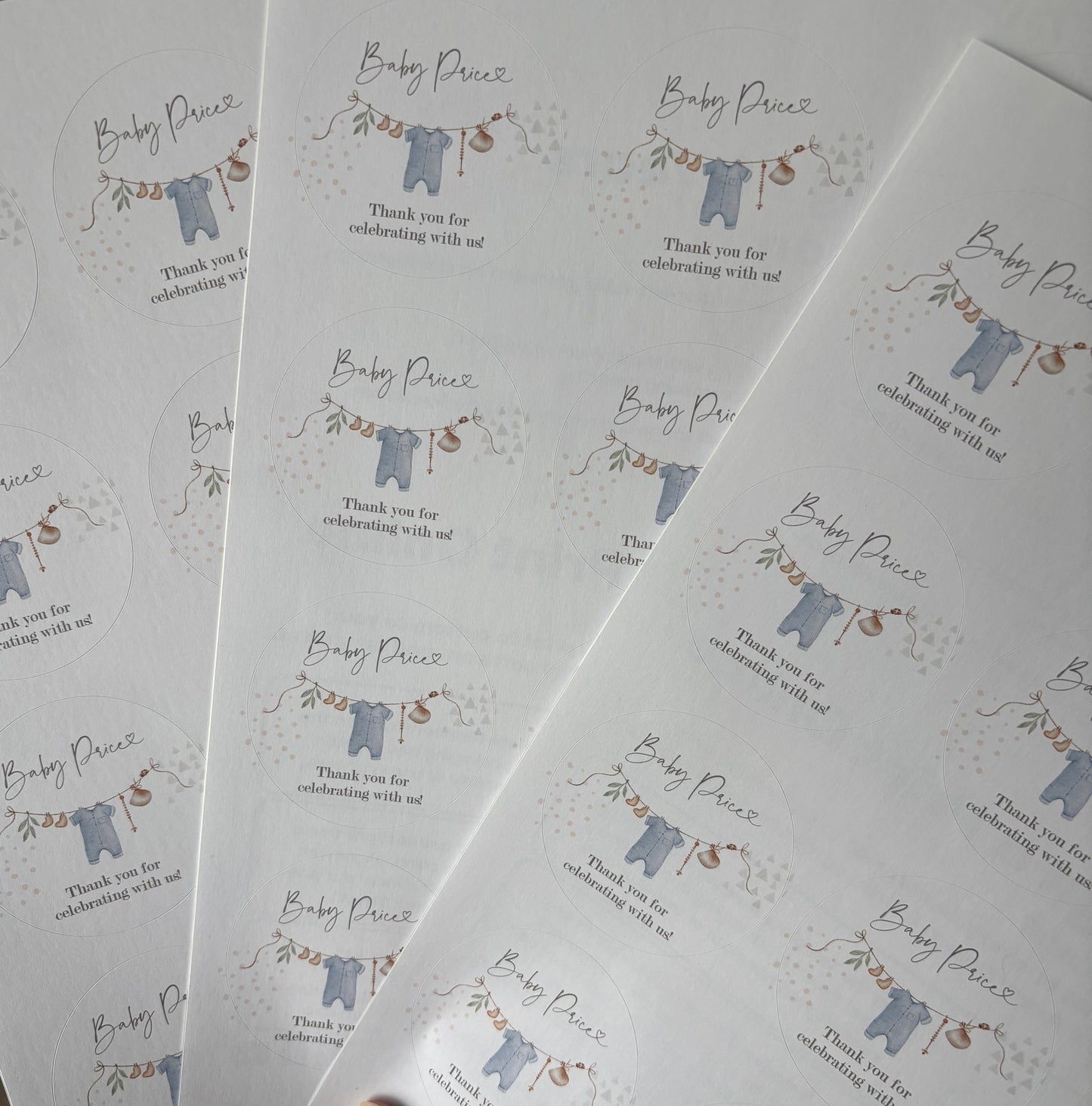 Baby Shower Stickers - Blue