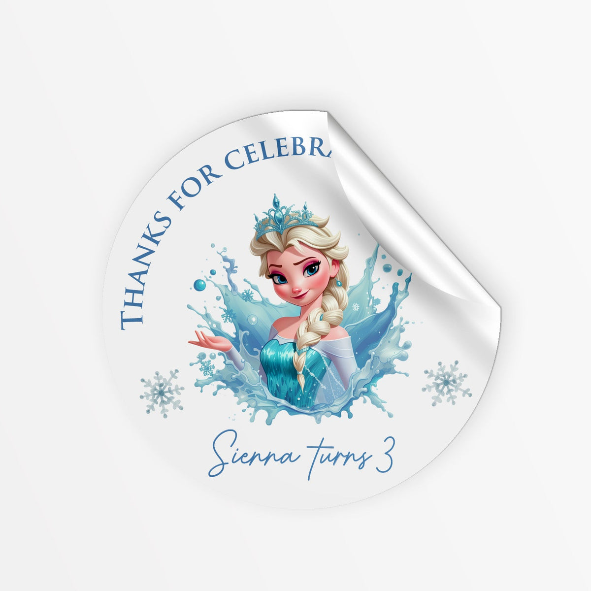 Ice Princess party bag stickers
