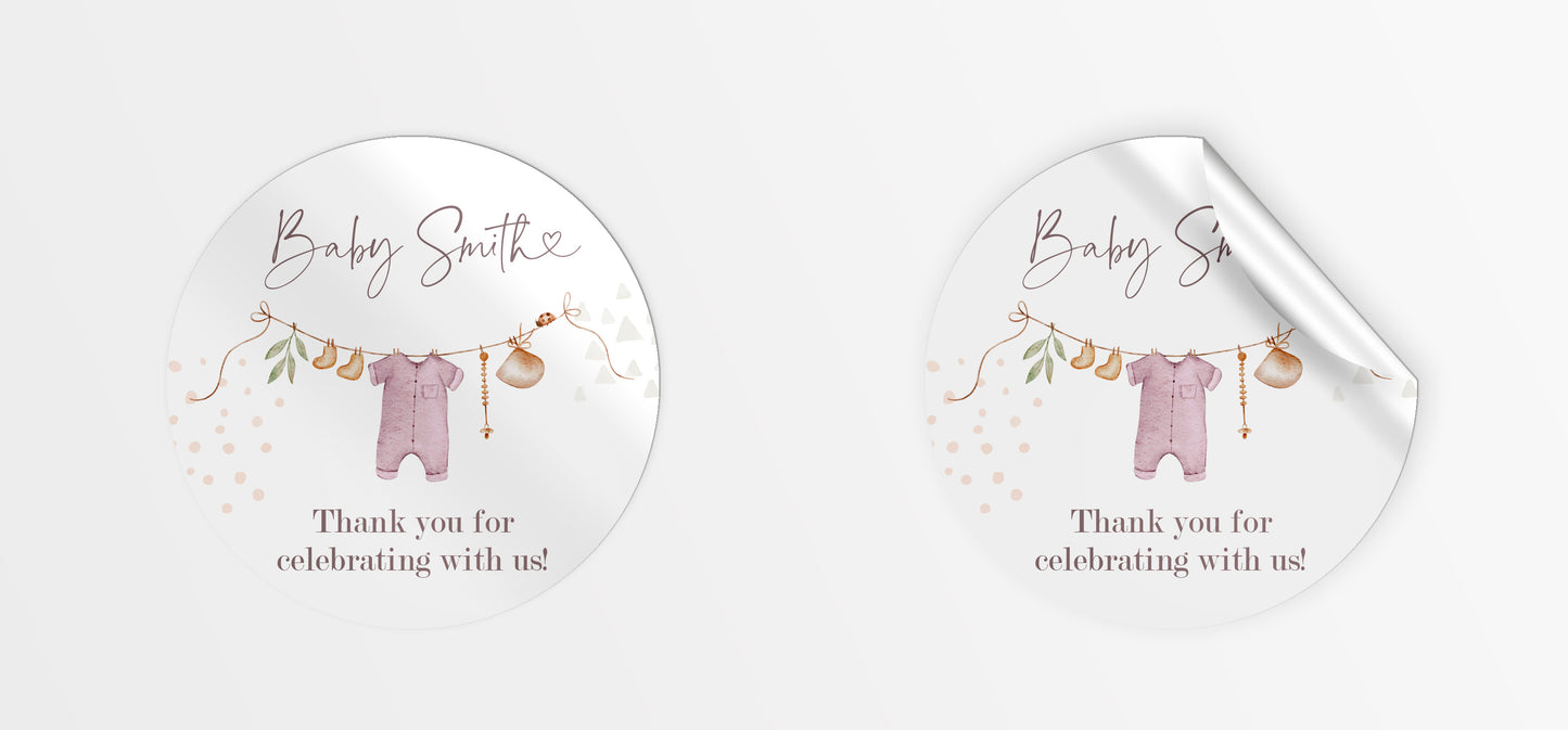 Baby Shower Stickers - Pink