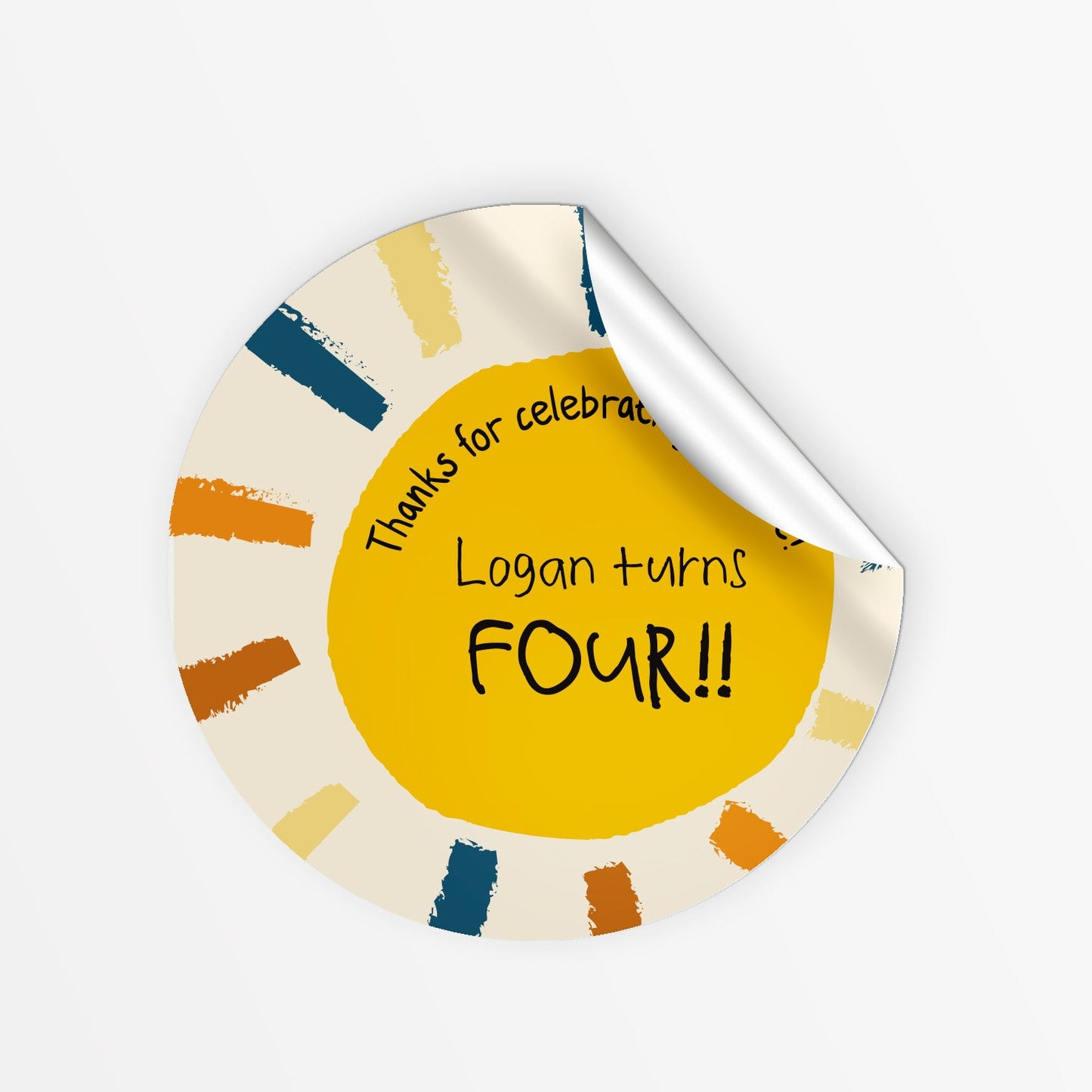 Shine Bright party bag stickers