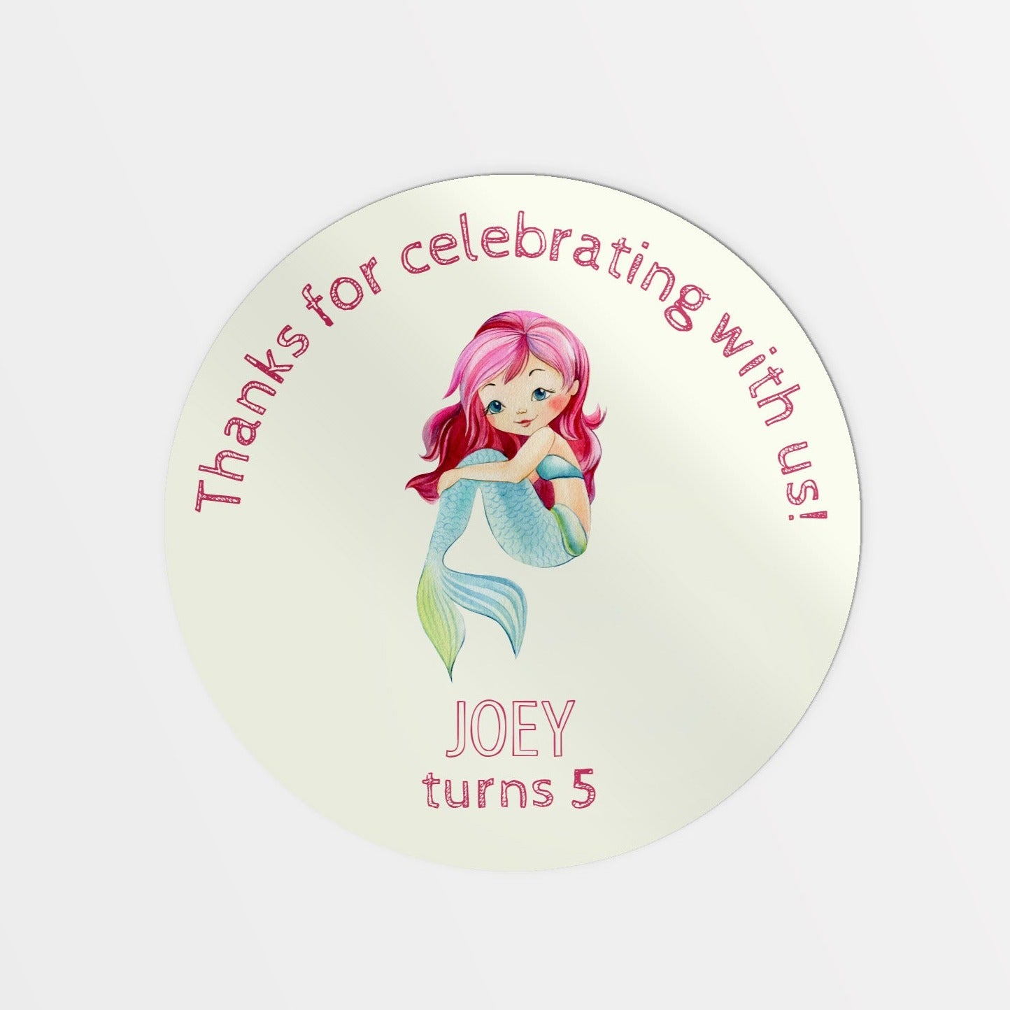 Mermaid party bag stickers