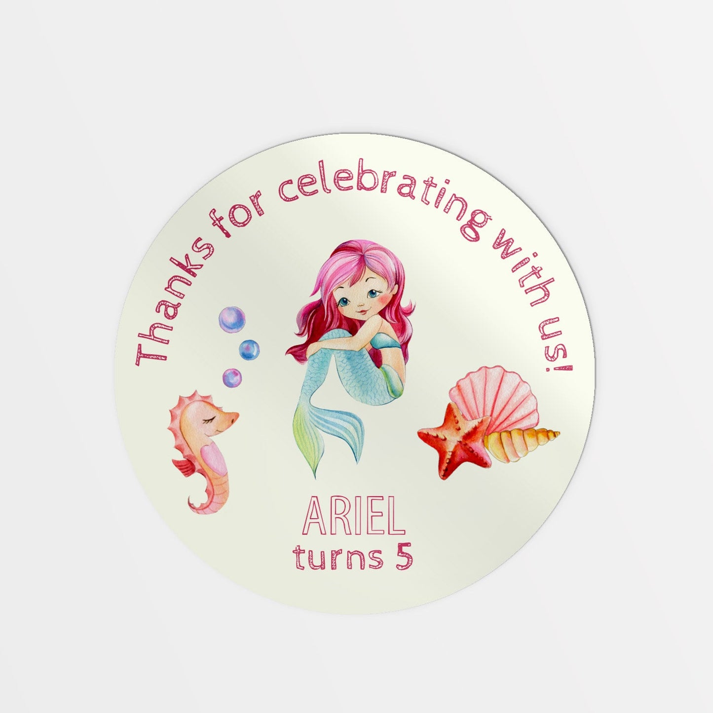 Under the sea party bag stickers