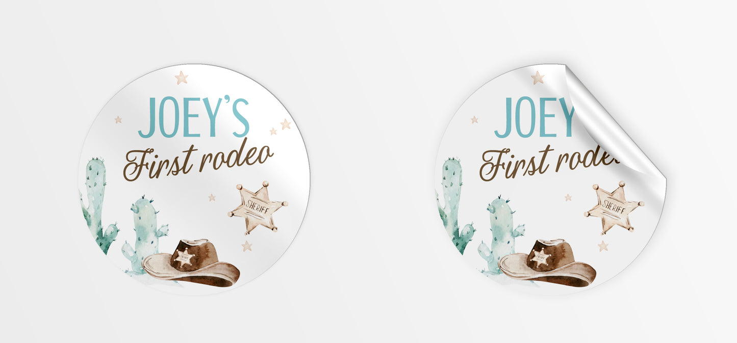 First Rodeo Party Stickers