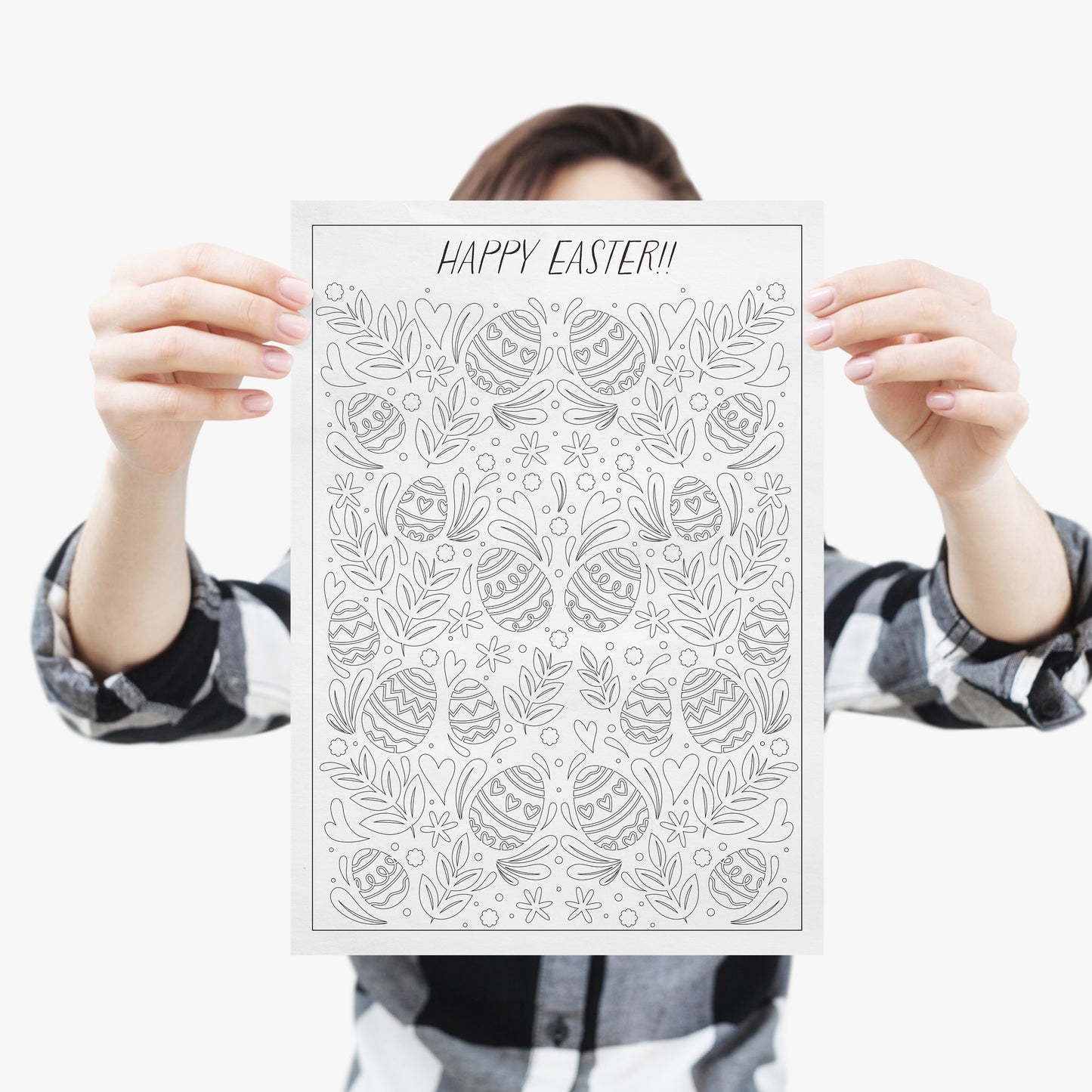 FREE colouring in sheet - Easter Eggs