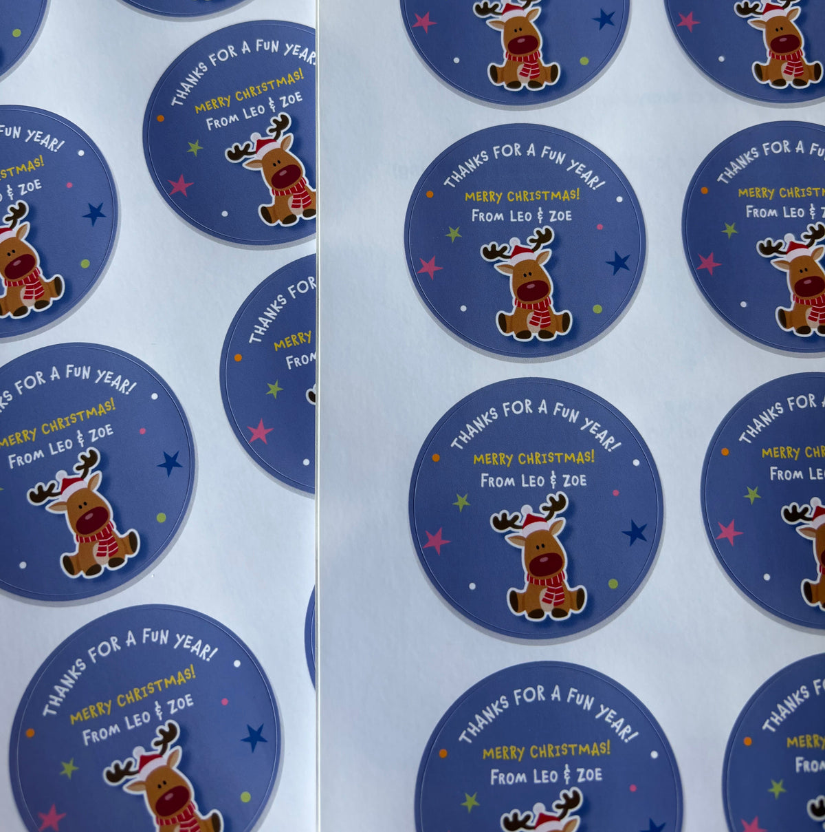 Happy Rudolph Christmas Stickers