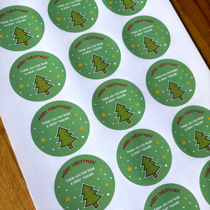 Merry Tree Christmas Stickers