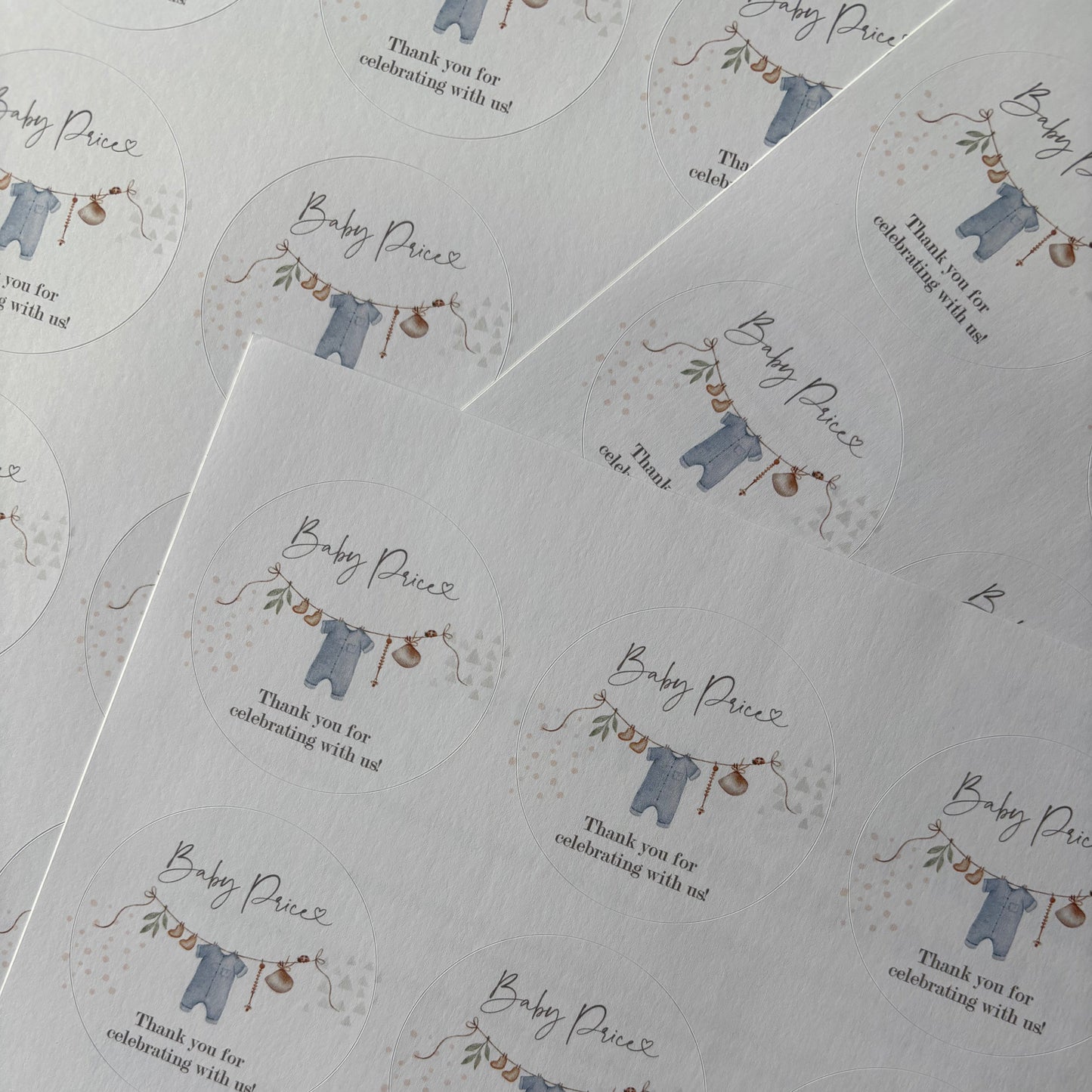 Baby Shower Stickers - Blue