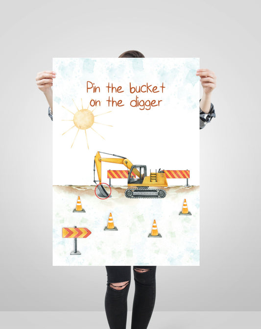 Pin the bucket on the digger