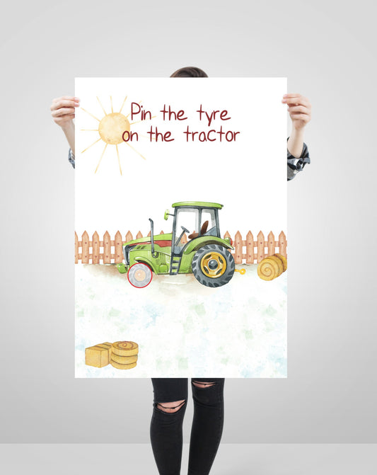 Pin the tyre on the tractor