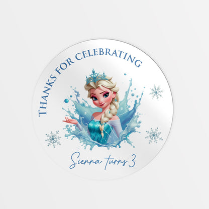 Ice Princess party bag stickers