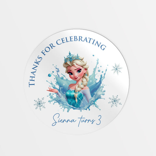 Ice Princess party bag stickers
