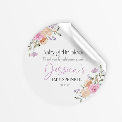 Floral Baby Shower Stickers
