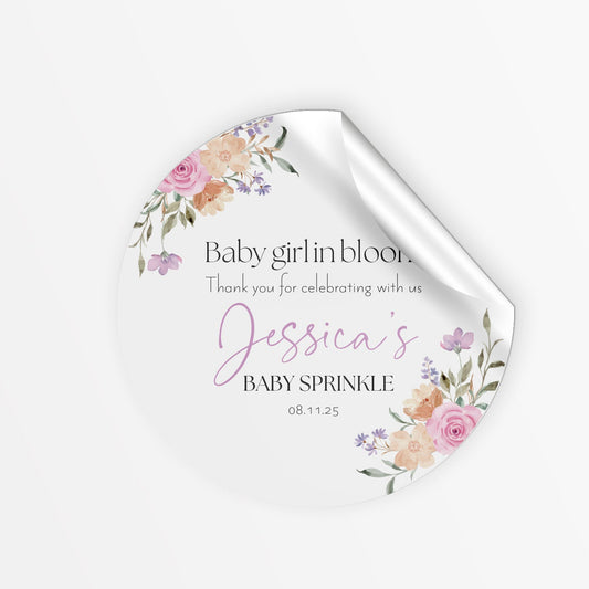 Floral Baby Shower Stickers