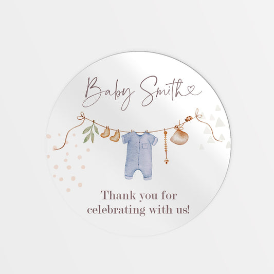 Baby Shower Stickers - Blue