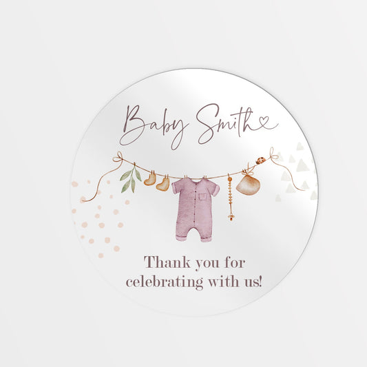 Baby Shower Stickers - Pink