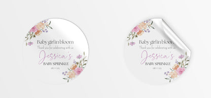 Floral Baby Shower Stickers