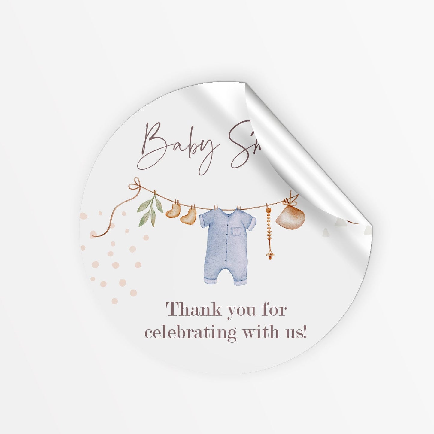 Baby Shower Stickers - Blue