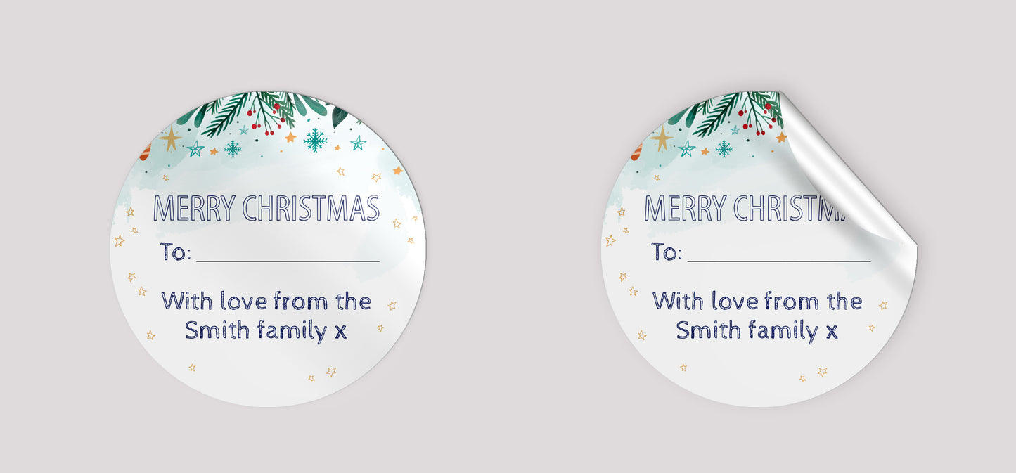 Personalised Christmas gift labels - round