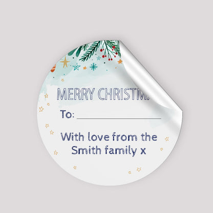 Personalised Christmas gift labels - round