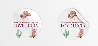 Cowgirl Party Stickers