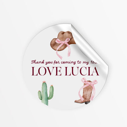 Cowgirl Party Stickers