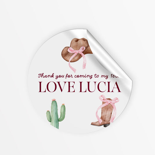 Cowgirl Party Stickers