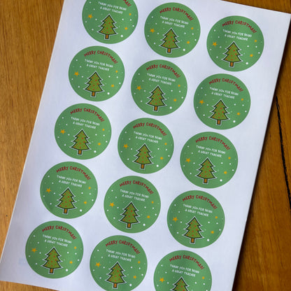 Merry Tree Christmas Stickers