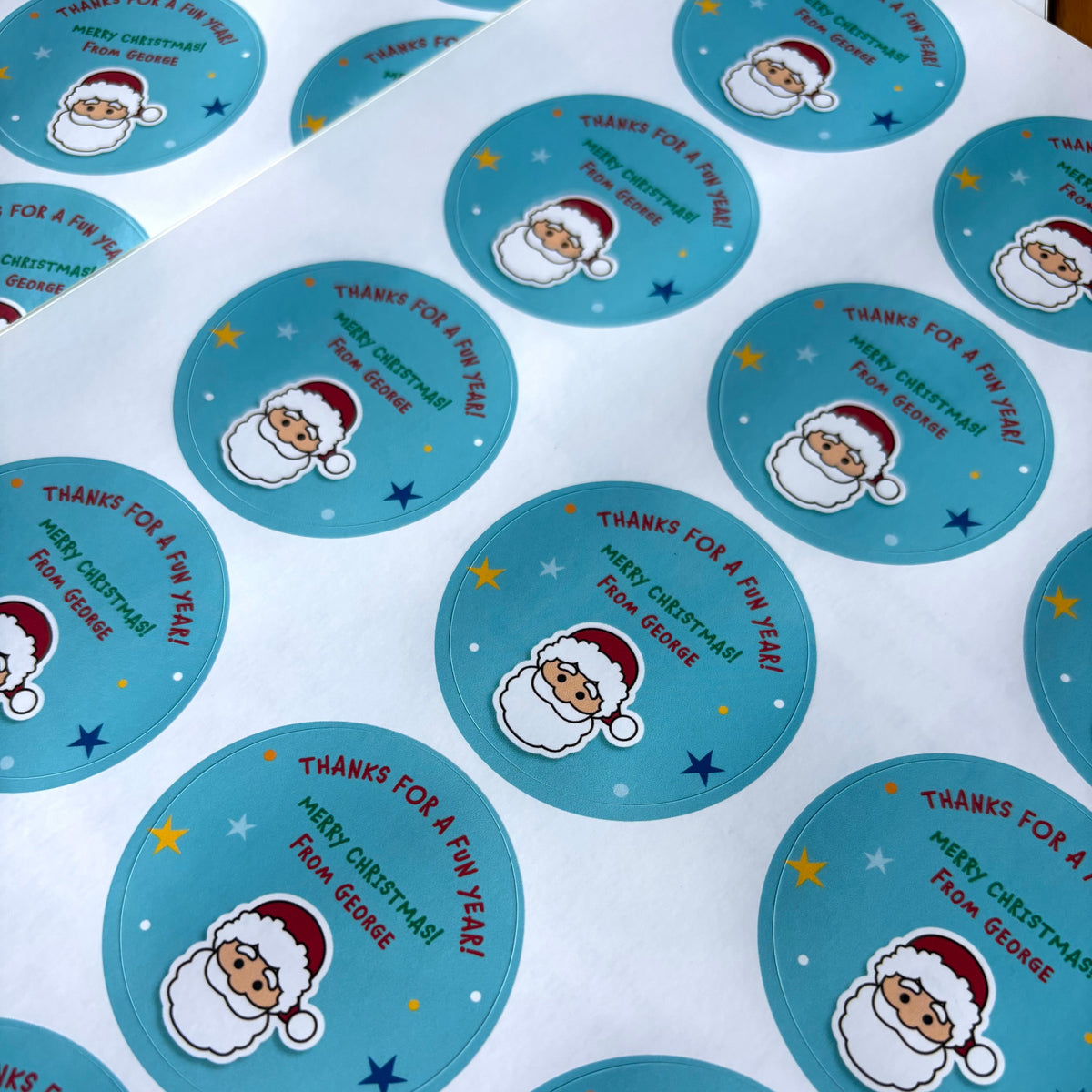 Happy Santa Christmas Stickers