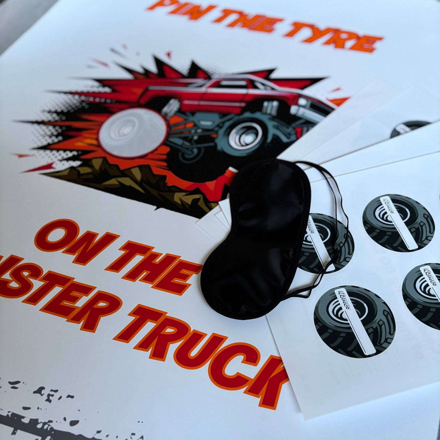 Pin the tyre on the Monster Truck
