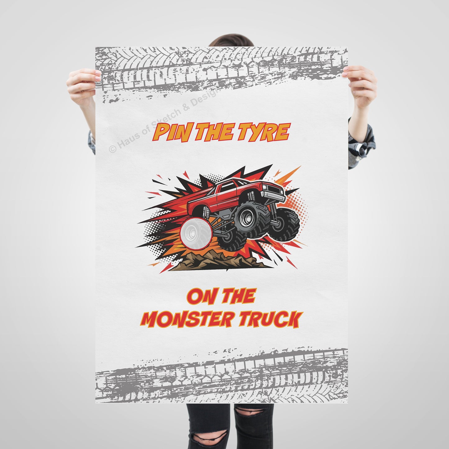 Pin the tyre on the Monster Truck