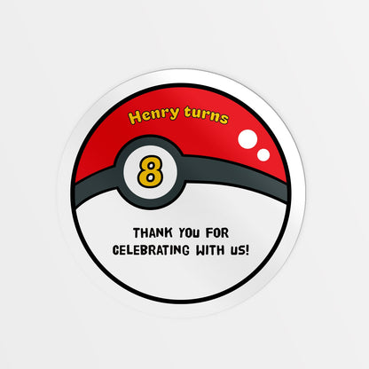 Battler party bag stickers