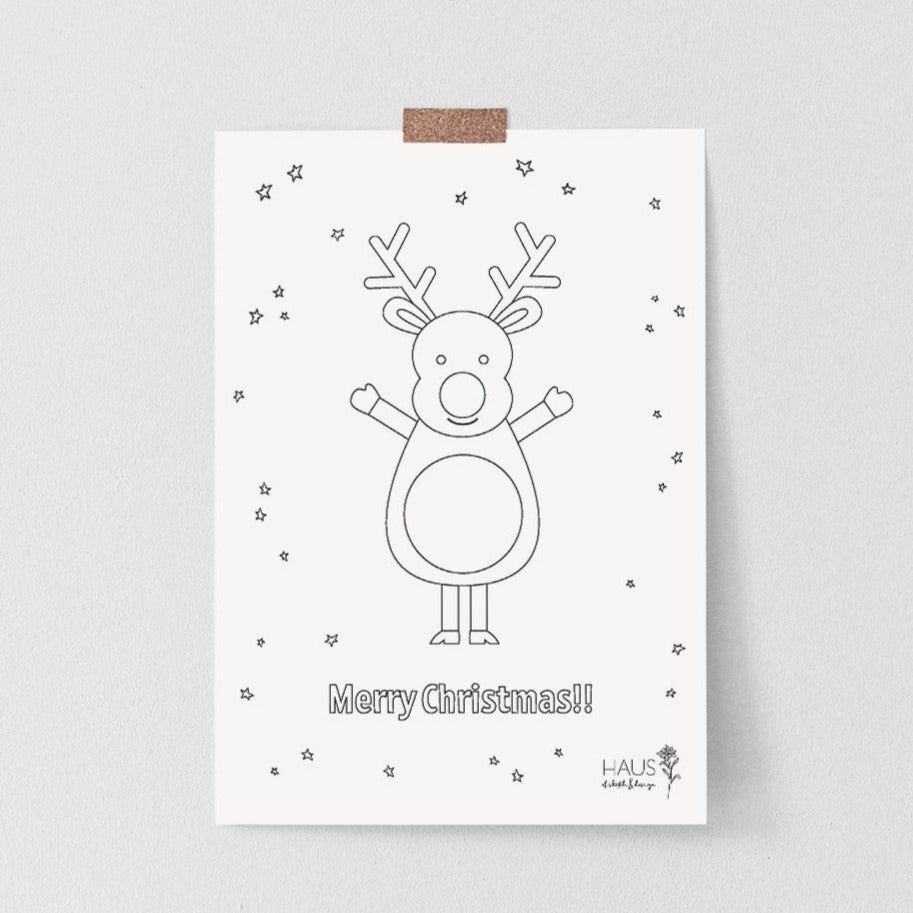 Free download - Rudolph colouring sheet