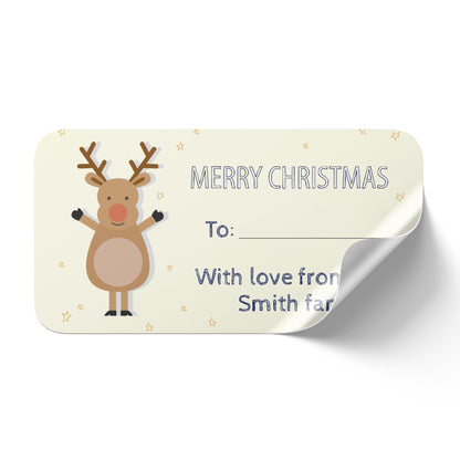 Personalised Rudolph gift labels