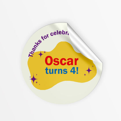 Wiggle Inspired party bag stickers