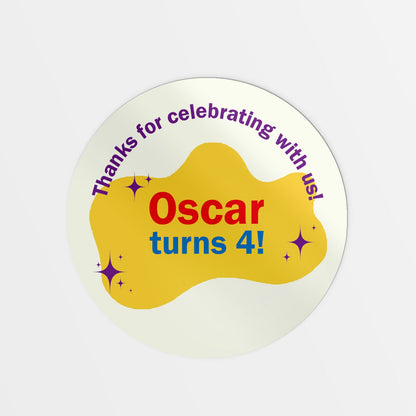 Wiggle Inspired party bag stickers