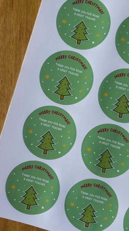 Merry Tree Christmas Stickers