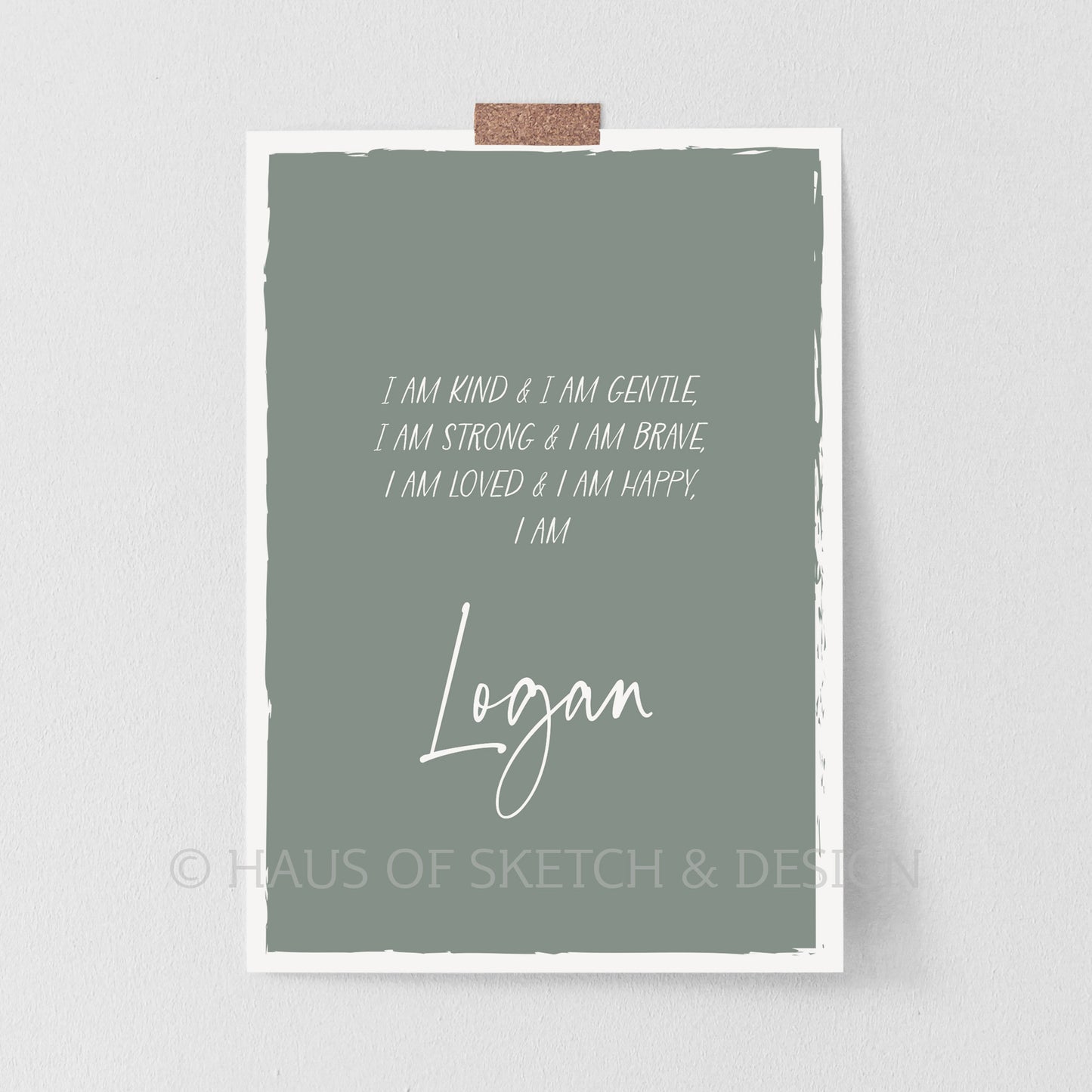 Personalised Affirmation Poster - Green