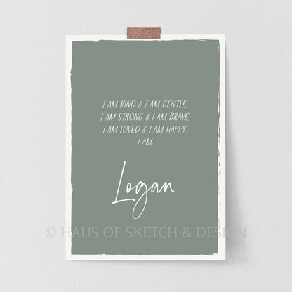 Personalised Affirmation Poster - Green