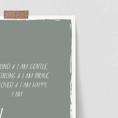 Personalised Affirmation Poster - Green