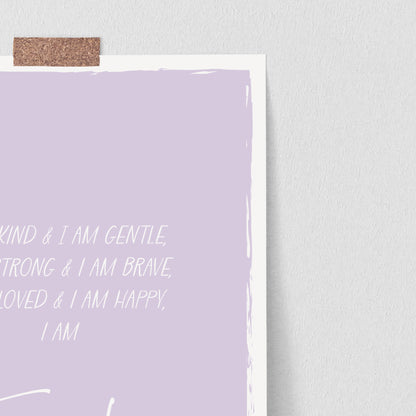 Personalised Affirmation Poster - Lilac