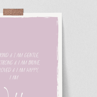 Personalised Affirmation Poster - Pink