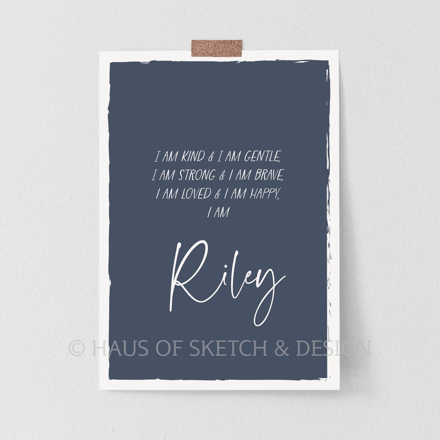 Personalised Affirmation Poster - Navy