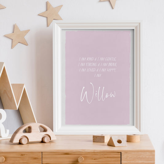 Personalised Affirmation Poster - Pink