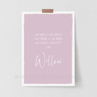 Personalised Affirmation Poster - Pink